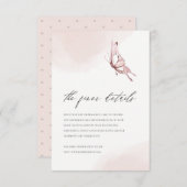 KUSTTE BLUSH WATERVERF BUTTERFLY WEDDING DETAILS INFORMATIEKAARTJE (Voorkant / Achterkant)
