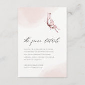 KUSTTE BLUSH WATERVERF BUTTERFLY WEDDING DETAILS INFORMATIEKAARTJE (Voorkant)