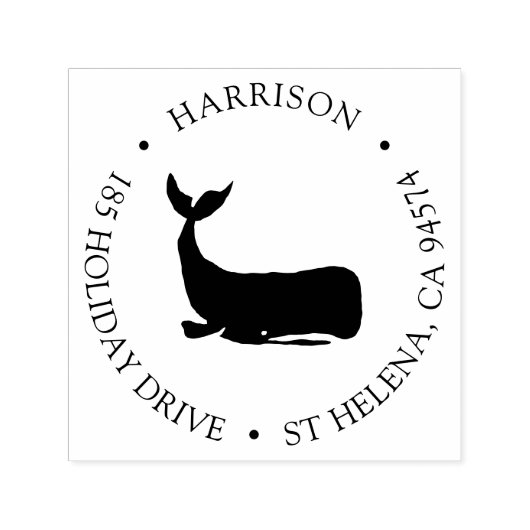 Kustterugzendadres walvis  zelfinktende stempel (Design)