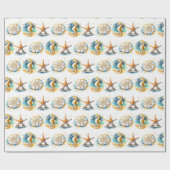 Kustthema Beachy Boy's Baby shower Cadeaupapier (Vlak)