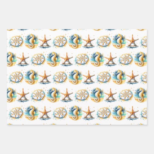 Kustthema Beachy Boy's Baby shower Inpakpapier Vel (Voorkant)