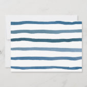 Kustthema doopfeest voor jongen indigo blauw bedankkaart (Achterkant)