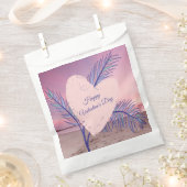 Kustthema Pastel Valentijn Pink Sunset Beach Bedankzakje (Geknipt)