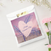 Kustthema Pastel Valentijn Pink Sunset Beach Bedankzakje (Gezegeld)