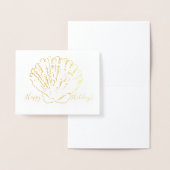 Kustthema Scallop Shell Vakantie Kaart (Display)