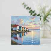 Kustthema | Strandhuizen aan de baai (Staand voorkant)