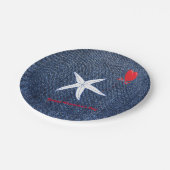 Kustthema Valentijnsdag Rood hart en staarten Papieren Bordje (Gekanteld)