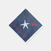 Kustthema Valentijnsdag Rood hart en staarten Servet (Hoek)