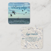 Kustthema (zeegaand, oceaan, lucht, zand) vierkante visitekaartje (Voorkant / Achterkant)