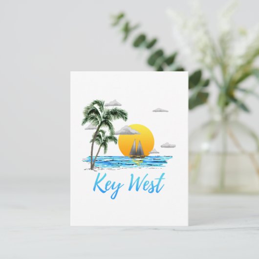 Kusttoets West Sailing Sunset Briefkaart (Staand voorkant)