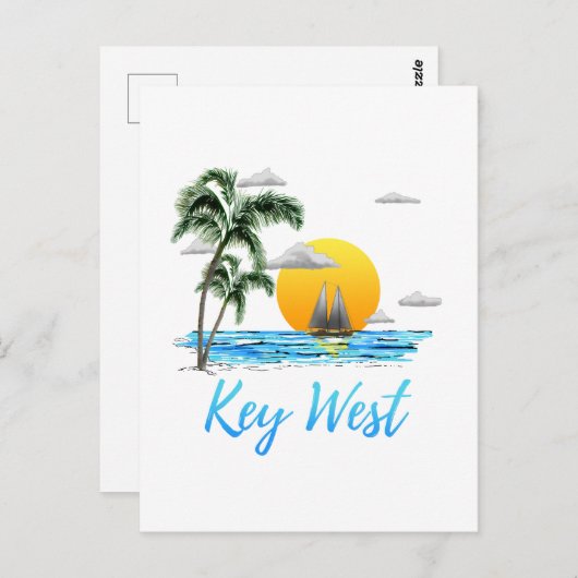 Kusttoets West Sailing Sunset Briefkaart (Voorkant / Achterkant)