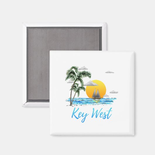 Kusttoets West Sailing Sunset Magneet (Voorkant / Achterkant)