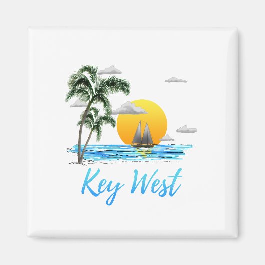 Kusttoets West Sailing Sunset Magneet (Voorkant)