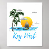 Kusttoets West Sailing Sunset Poster (Voorkant)