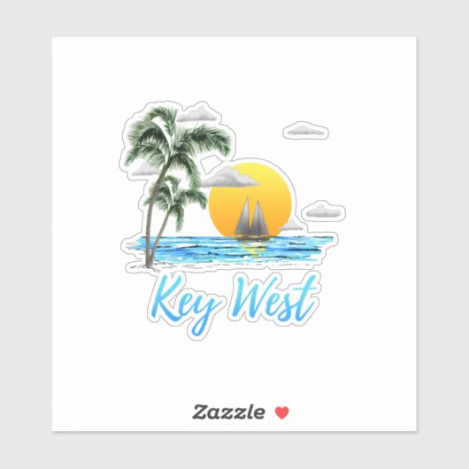 Kusttoets West Sailing Sunset Sticker (Vel)