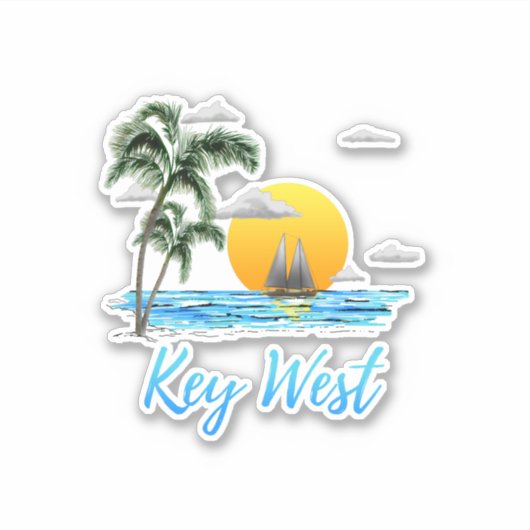 Kusttoets West Sailing Sunset Sticker (Voorkant)