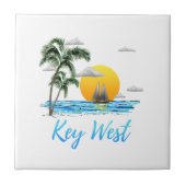 Kusttoets West Sailing Sunset Tegeltje (Voorkant)