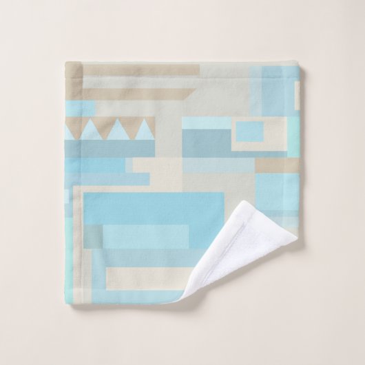 Kusttonen blauw bruin patroon badhanddoekset bad handdoek (Wasdoekje)