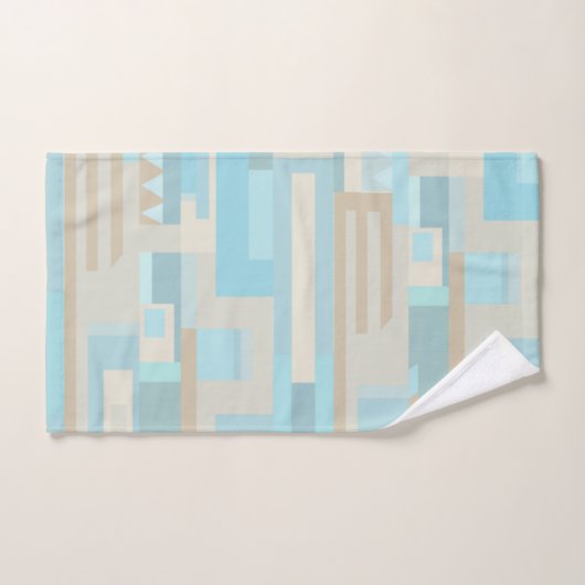 Kusttonen blauw bruin patroon badhanddoekset bad handdoek (Handdoek)