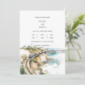 Kusttrein houdt Ocean Uitzicht bruiloft bij Kaart (Staand voorkant)