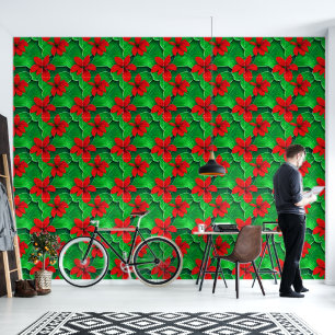 Kusttropische bloemen rood groen Hawaiiaans chic Behang