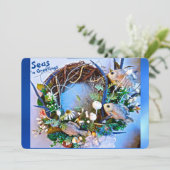 Kusttropische Zeeen voor kerstmis Feestdagenkaart (Staand voorkant)