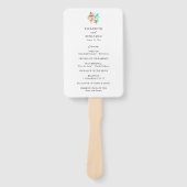 Kusttrouwceremonieprogramma strand tropisch handwaaier (Voorkant)