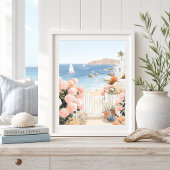 Kusttuin Uitzicht Zeilboten Kunstprint Poster
