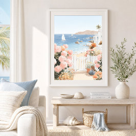 Kusttuin Uitzicht Zeilboten Kunstprint Poster