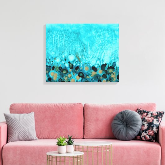 KustTurquoise Abstract 16x20 Canvas Afdruk (Insitu (Woonkamer))