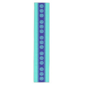 Kustturquoise Blue Stripe Helm Nautical Medium Tafelloper (Voorkant)