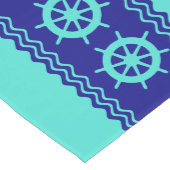 Kustturquoise Blue Stripe Helm Nautical Medium Tafelloper (Hoek)