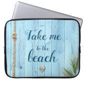 Kustturquoise rustiek hout brengt me naar het stra laptop sleeve (Voorkant)