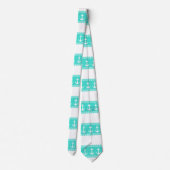 Kustturquoise Stripe Anchor Nautical Stropdas (Achterkant)