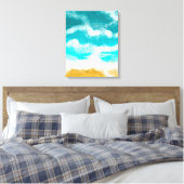 Kustturquoise Waves Seaside Ocean Canvas Afdruk (Insitu (Slaapkamer))