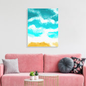 Kustturquoise Waves Seaside Ocean Canvas Afdruk (Insitu (Woonkamer))