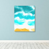 Kustturquoise Waves Seaside Ocean Canvas Afdruk (Insitu (Houten vloer))