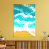 Kustturquoise Waves Seaside Ocean Canvas Afdruk (Insitu (Woonkamer))