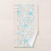 Kustturquoise zand strand Monogram handdoekset Bad Handdoek (Handdoek)