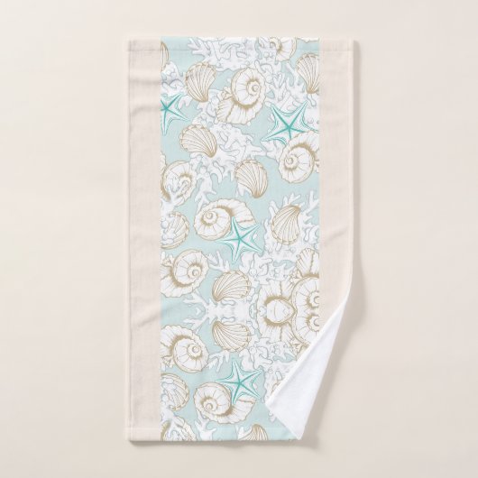 Kustturquoise zand strand Monogram handdoekset Bad Handdoek (Handdoek)