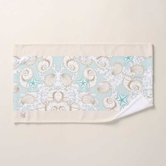 Kustturquoise zand strand Monogram handdoekset Bad Handdoek (Handdoek)