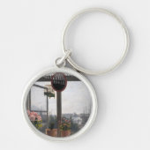 Kustuitnodiging: Open raam & zeegezicht Sleutelhanger (Voorkant)