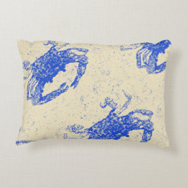 Kustvaar Blauwe krab Lumbar Pillow Accent Kussen