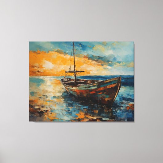 kustvaart met eenzaamheid canvas afdruk (Voorkant)