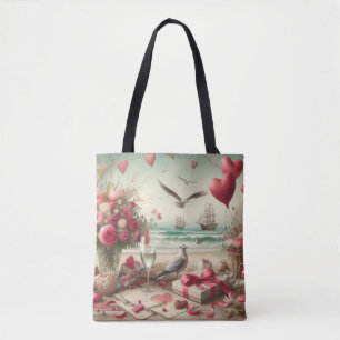 Kustvaart/nautische Valentijnsdag Tote Bag