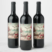 Kustvaart/nautische Valentijnsdag Wijn Etiket (Flessen)