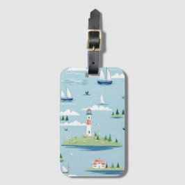 Kustvaartuigen nautische vuurtoren bagagelabel