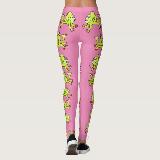 KUSTVANGST, PINK, GROEN, CARTOON, LEGGINGS (Achterkant)