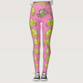 KUSTVANGST, PINK, GROEN, CARTOON, LEGGINGS (Voorkant)