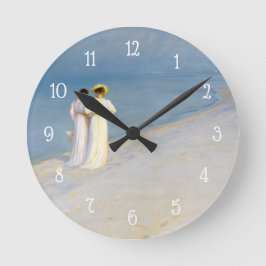 Kustveeg Zee Beach Blue Hour  schilderen Vierkante Klok